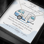 Camping to My Granddaughter Someday When the Book of My Life Ends Scripted Love Pendant Necklace