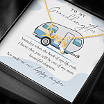 Camping to My Granddaughter Someday When the Book of My Life Ends Scripted Love Pendant Necklace