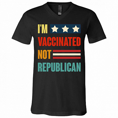 vaccin, Black, V-Neck T-Shirt