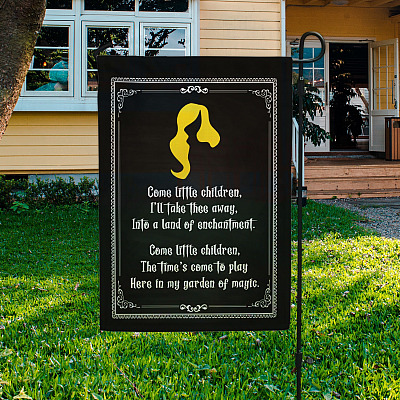 Alternative view of Come Little Children I'll Take Thee Away Hocus Pocus Garden Flag -  Outdoor Decorative Flag - Halloween Flag