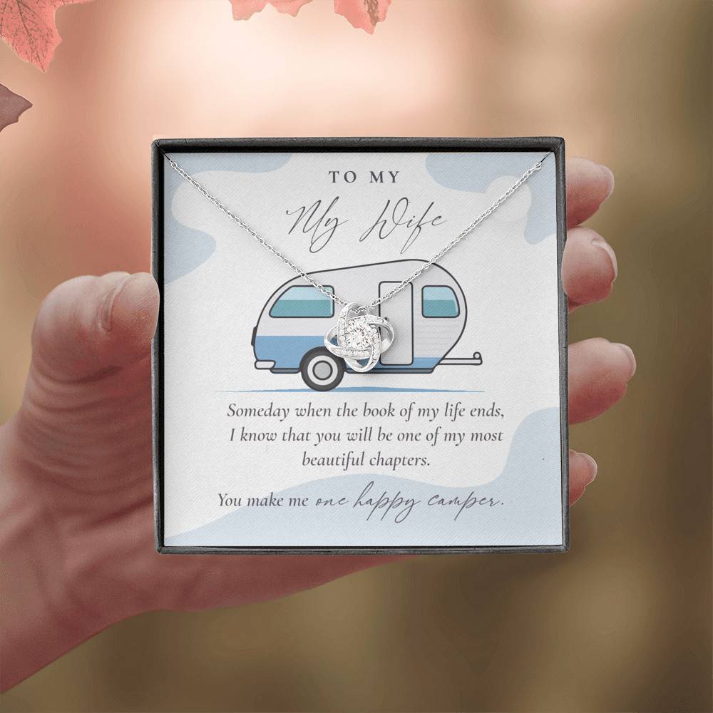 Camping to My Wife Someday When the Book of My Life Ends Love Knot Pendant Necklace Camping to My Wife Someday When the Book of My Life Ends Love Knot Pendant Necklace