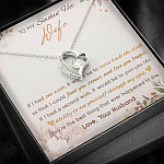 To My Smokin' Hot Wife If I Had One Wish It Would Be To Turn Back The Clock Forever Love Heart Pendant Necklace
