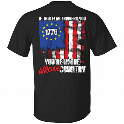 Flag Triggers Shirt, Black, Unisex T-Shirt