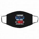 I Support Trump and I, White, Cloth Face Cover – Medium/Large