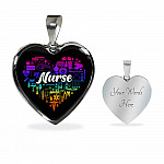 Rainbow Nurse Heart Proud Nurse Heart Pendant Necklace