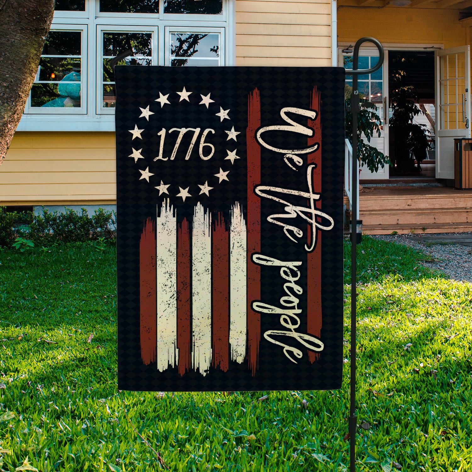 2. We The People America Old Flag (4) Garden Flag Mockup 3