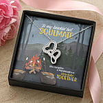 To My Smokin' Hot Soulmate Like Campfire & Marshmallows We're Better Together Camping Double Hearts Necklace