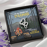 To My Smokin' Hot Soulmate Like Campfire & Marshmallows We're Better Together Camping Double Hearts Necklace