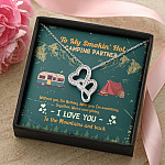 To My Smokin' Hot Camping Partners Together We're Everything Double Hearts Necklace - Wife Girlfriend Camper Gift
