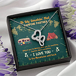 To My Smokin' Hot Camping Partners Together We're Everything Double Hearts Necklace - Wife Girlfriend Camper Gift
