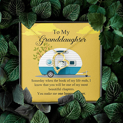 To My Granddaughter I Know You Make Me One Happy Camper Forever Love Necklace