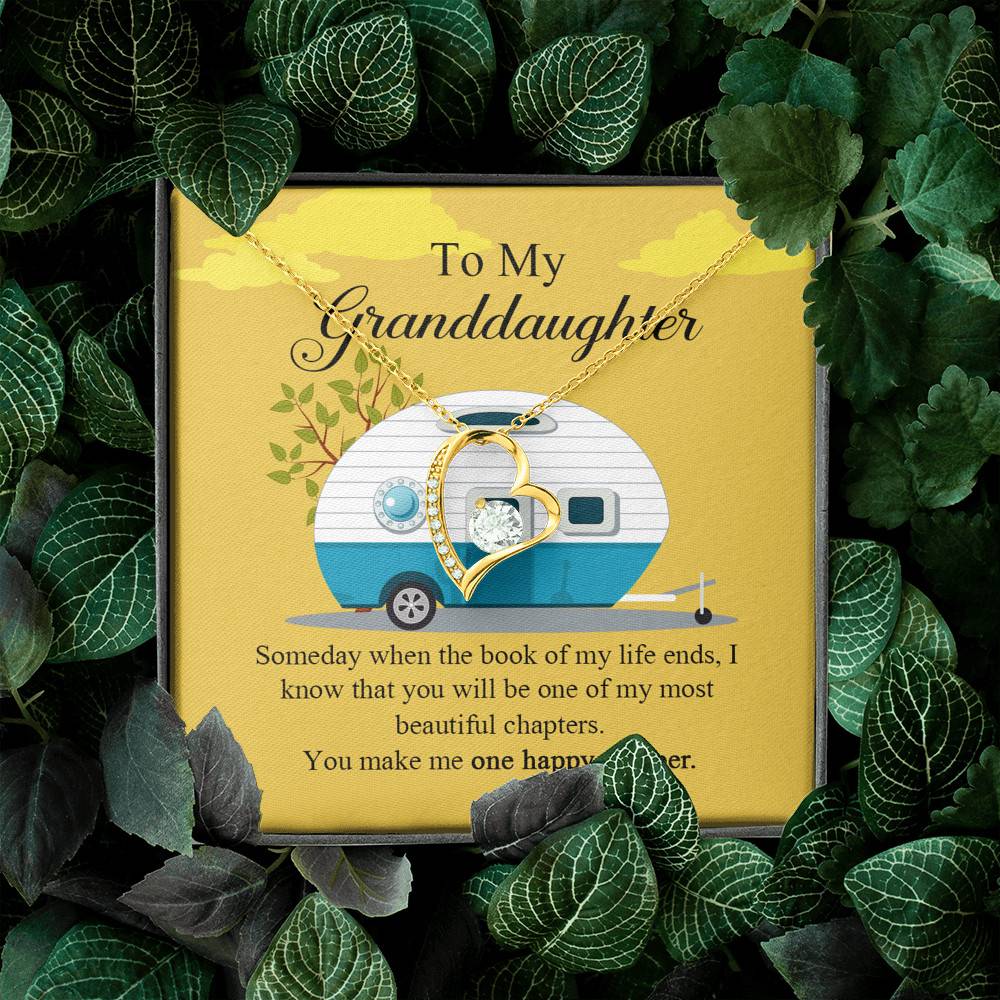 To My Granddaughter I Know You Make Me One Happy Camper Forever Love Necklace