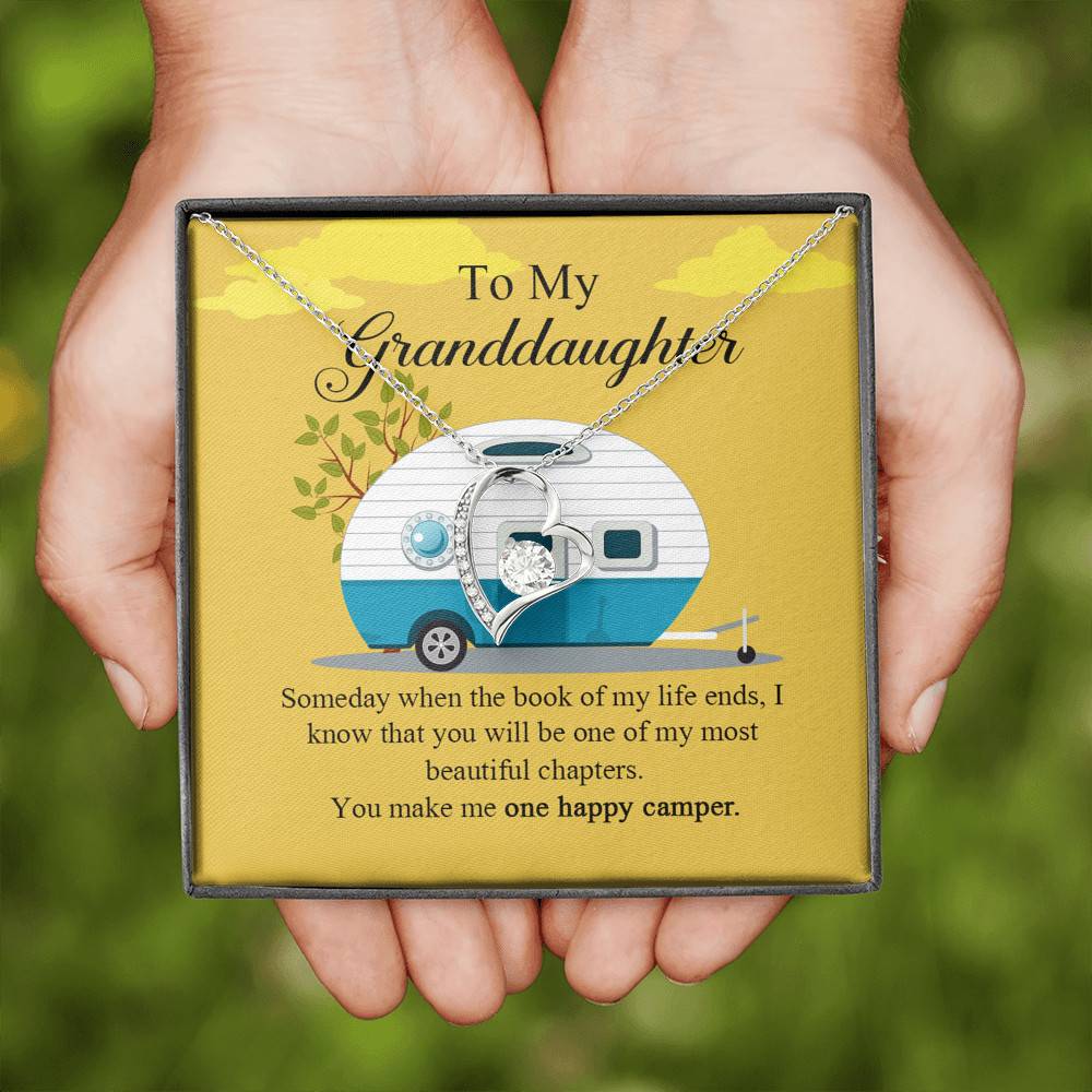 To My Granddaughter I Know You Make Me One Happy Camper Forever Love Necklace