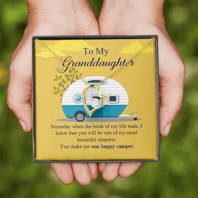 To My Granddaughter I Know You Make Me One Happy Camper Forever Love Necklace