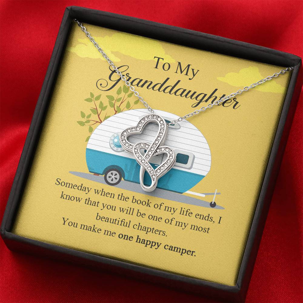 To My Granddaughter I Know You Make Me One Happy Camper Double Hearts Necklace To My Granddaughter I Know You Make Me One Happy Camper Double Hearts Necklace