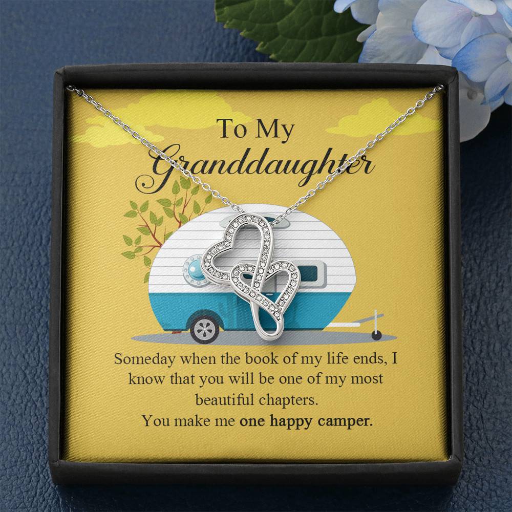 To My Granddaughter I Know You Make Me One Happy Camper Double Hearts Necklace To My Granddaughter I Know You Make Me One Happy Camper Double Hearts Necklace