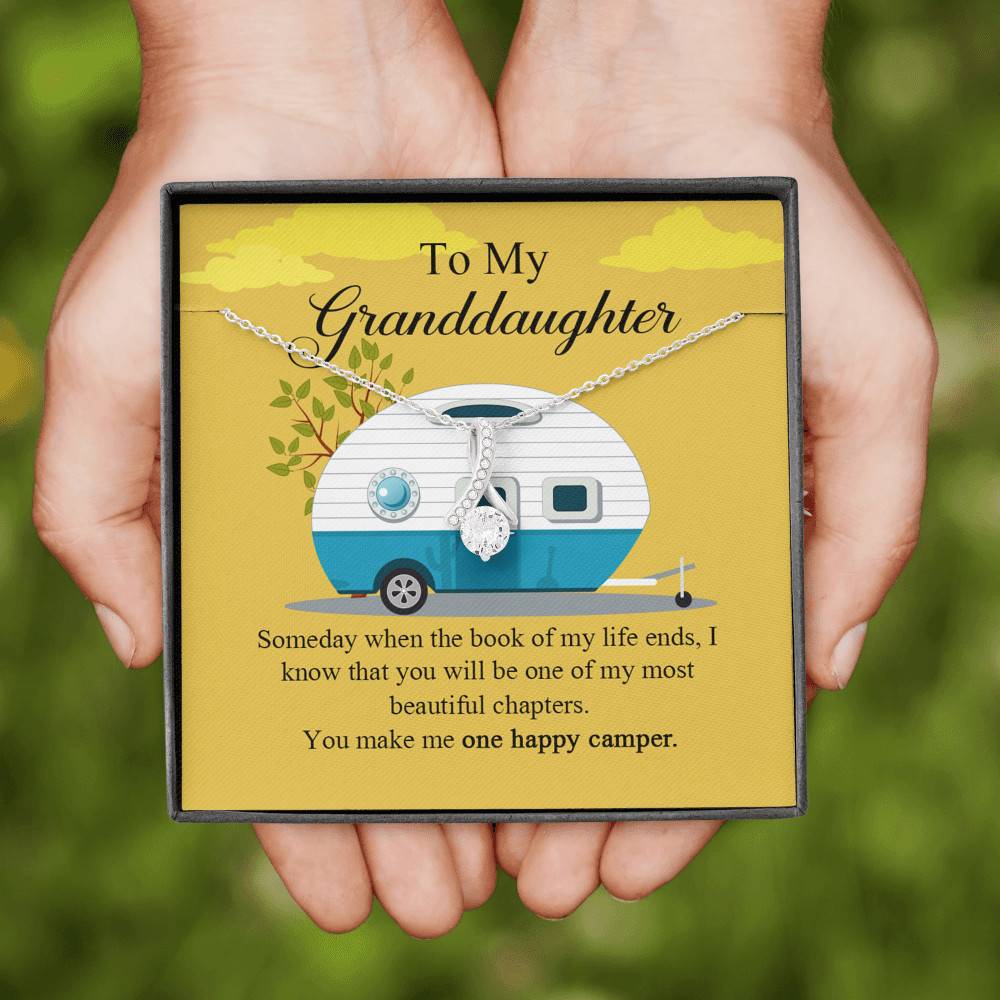 To My Granddaughter I Know You Make Me One Happy Camper Alluring Beauty Necklace