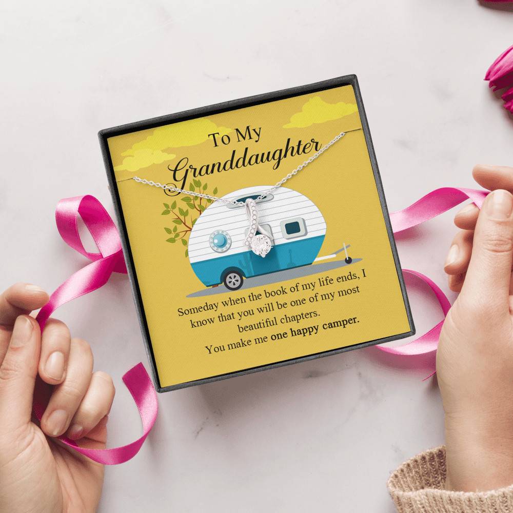 To My Granddaughter I Know You Make Me One Happy Camper Alluring Beauty Necklace