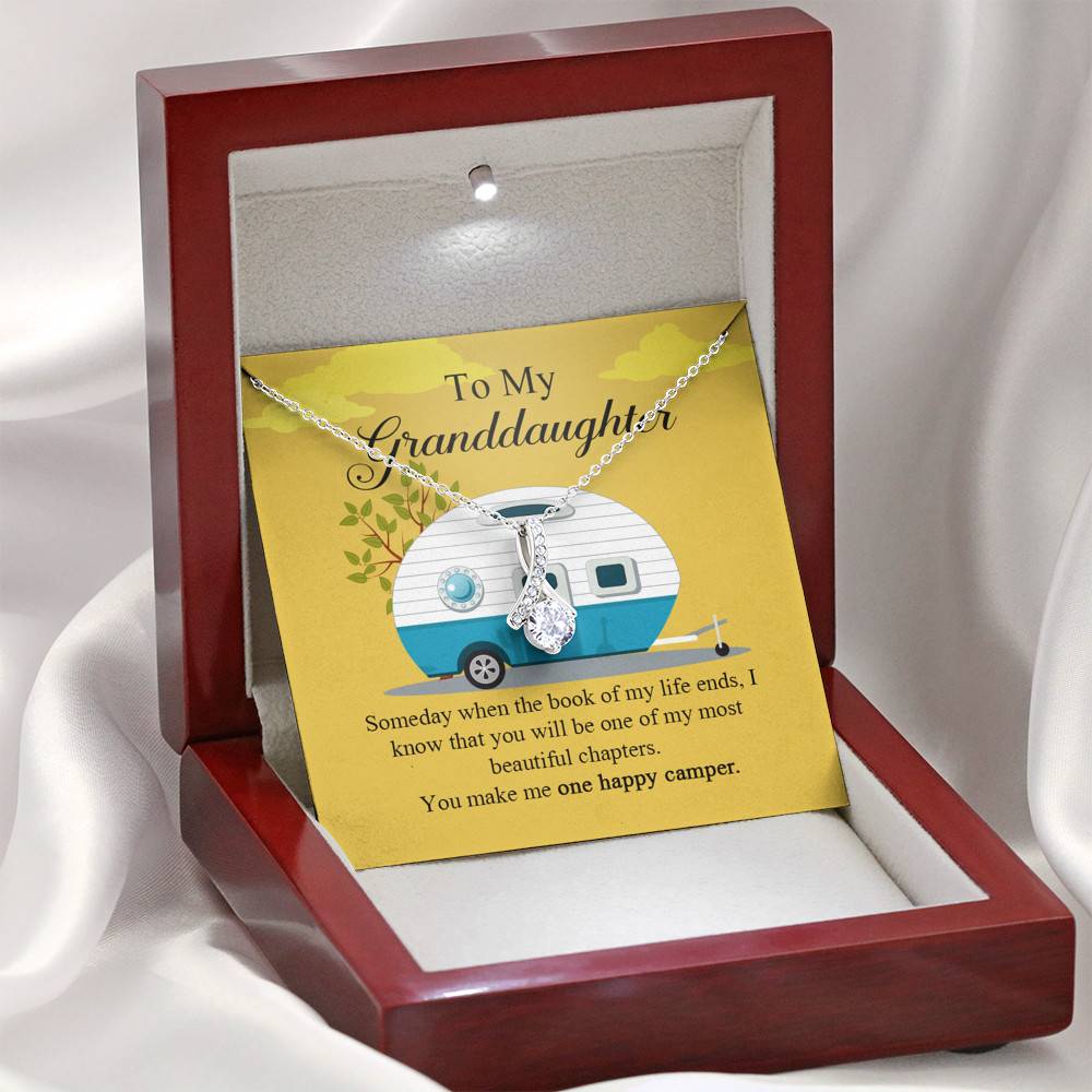 To My Granddaughter I Know You Make Me One Happy Camper Alluring Beauty Necklace
