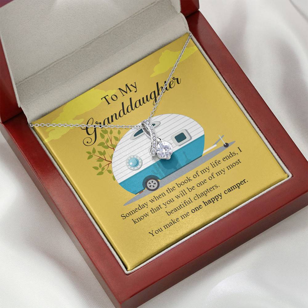 To My Granddaughter I Know You Make Me One Happy Camper Alluring Beauty Necklace