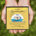 To My Granddaughter I Know You Make Me One Happy Camper Joined Interlocking Hearts Necklace