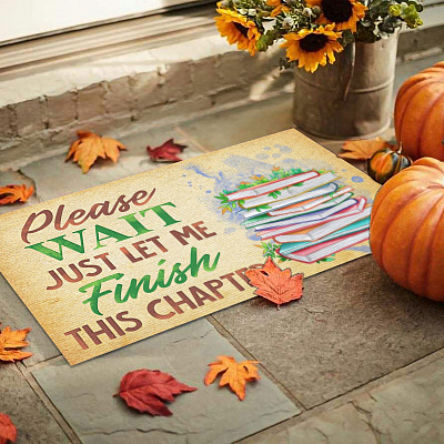 Alternative view of Please Wait Just Let Me Finish This Chapter Funny Reading House Doormat - Book Lover Outdoor Doormat