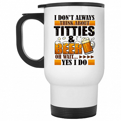 14 oz. White Travel Mug