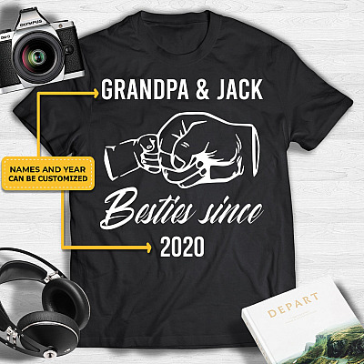 Personalized Grandpa Besties Since T-Shirt