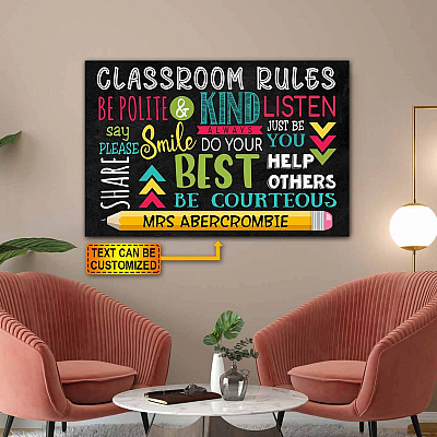 Personalized Classroom Rules Funny Unframed Poster - Home Decor Wall Art