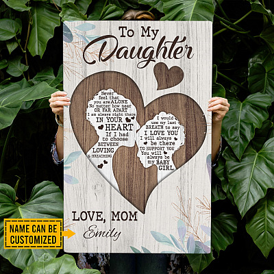 Personalized From Mom To My Daughter Never Feel That You Are Alone Wrapped Framed Canvas Prints - Unframed Poster