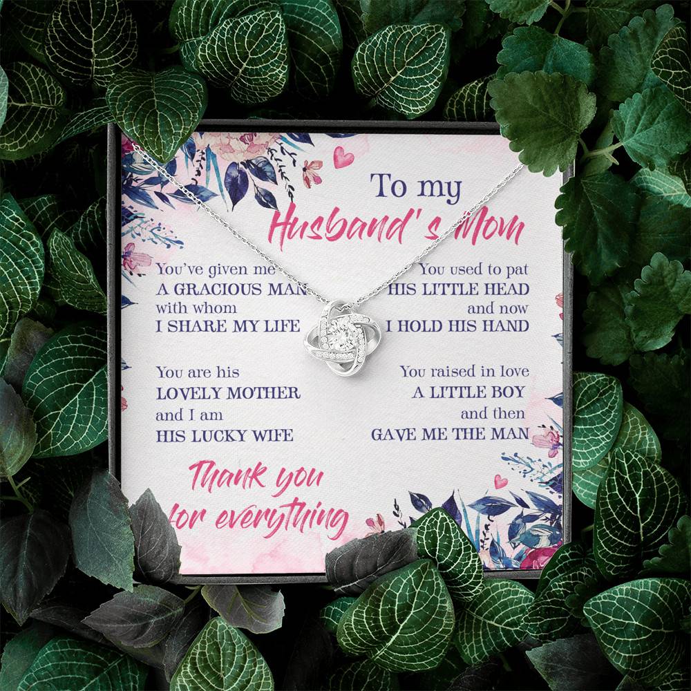 To My Husband's Mom Thank You For Everything Love Knot Necklace - Jewelry Gift For Mother In Law To My Husband's Mom Thank You For Everything Love Knot Necklace - Jewelry Gift For Mother In Law