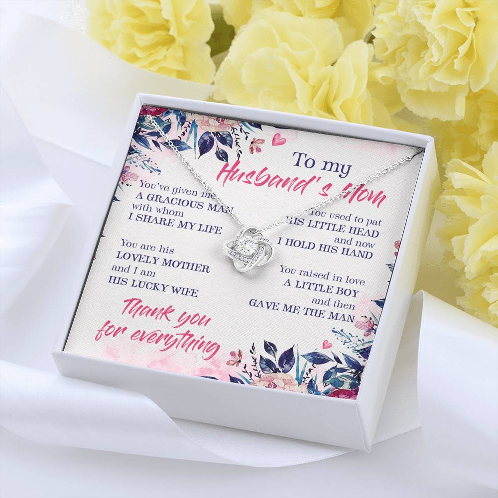To My Husband's Mom Thank You For Everything Love Knot Necklace - Jewelry Gift For Mother In Law To My Husband's Mom Thank You For Everything Love Knot Necklace - Jewelry Gift For Mother In Law