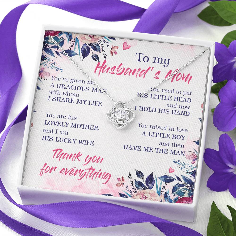 To My Husband's Mom Thank You For Everything Love Knot Necklace - Jewelry Gift For Mother In Law To My Husband's Mom Thank You For Everything Love Knot Necklace - Jewelry Gift For Mother In Law