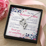 To My Husband's Mom Thank You For Everything Double Hearts Necklace - Jewelry Gift For Mother In Law