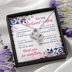 To My Husband's Mom Thank You For Everything Double Hearts Necklace - Jewelry Gift For Mother In Law