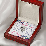 To My Husband's Mom Thank You For Everything Double Hearts Necklace - Jewelry Gift For Mother In Law