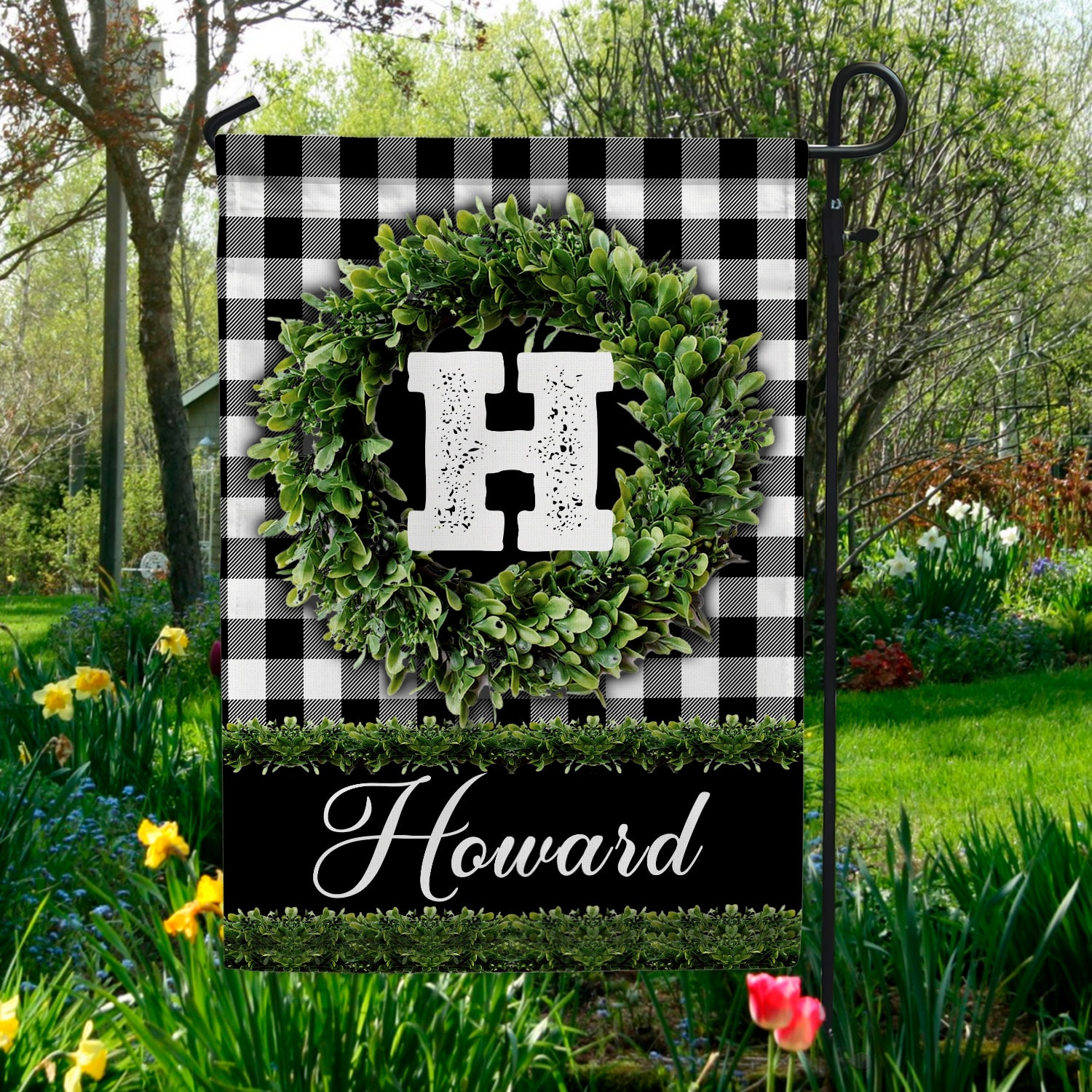 4O. Personalized Flag (Sample Design) Garden Flag Mockup 5