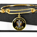 Cross I Don't Believe in Luck I Believe in Jesus Christian Circle Pendant Necklace