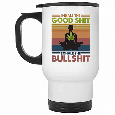 14 oz. White Travel Mug