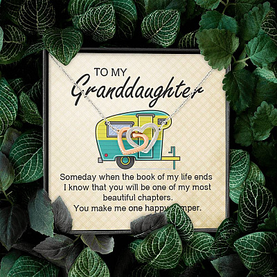 Camping To My Granddaughter Someday When The Book Of My Life Ends Camper Vans Interlocking Hearts Necklace