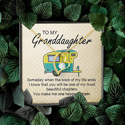 Camping To My Granddaughter Someday When The Book Of My Life Ends Camper Vans Forever Love Heart Necklace