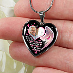 Personalized Photo First You Were My Best Friend Now You Are My Angel Heart Pendant Necklace - Memorial Customized Necklace