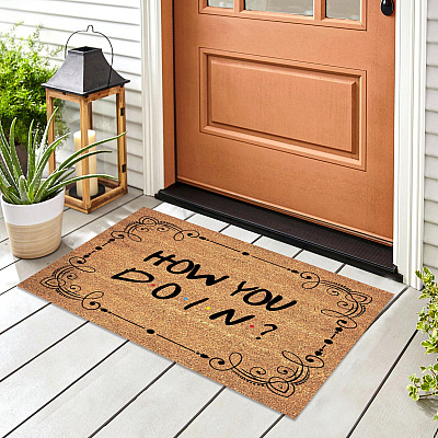 Alternative view of Vintage How You Doin Friend Doormat - Funny Indoor Outdoor Doormat