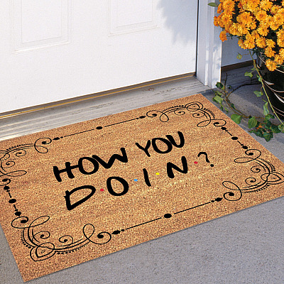 Vintage How You Doin Friend Doormat - Funny Indoor Outdoor Doormat