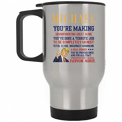 14 oz. Silver Travel Mug