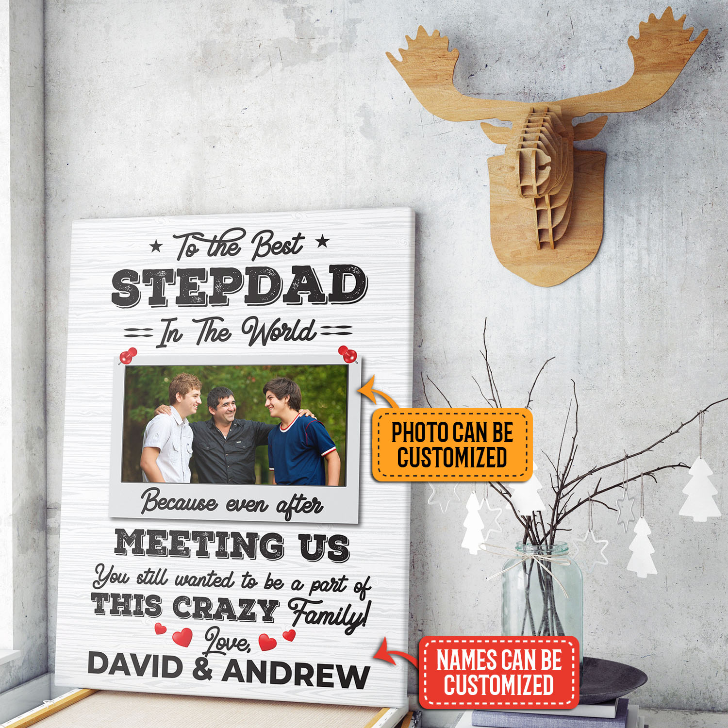 mock up poster frame in hipster interior background,christamas d