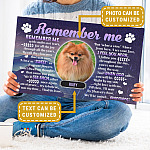 Custom Photo Remember Me with Smiles Not Tears Pet Memorials Framed Canvas Prints - Unframed Poster