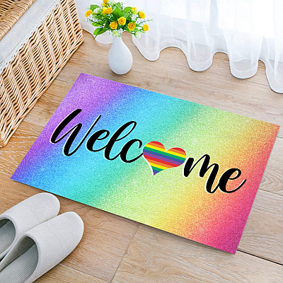 Alternative view of Welcome Gay Pride Rainbow Doormat - Outdoor Indoor Doormat
