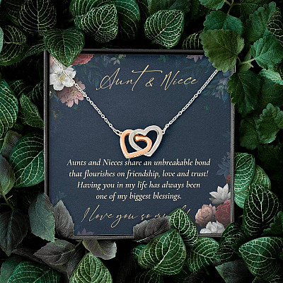 Aunts And Nieces Share An Unbreakable Bond That Flourishes On Friendship Interlocking Hearts Pendant Necklace
