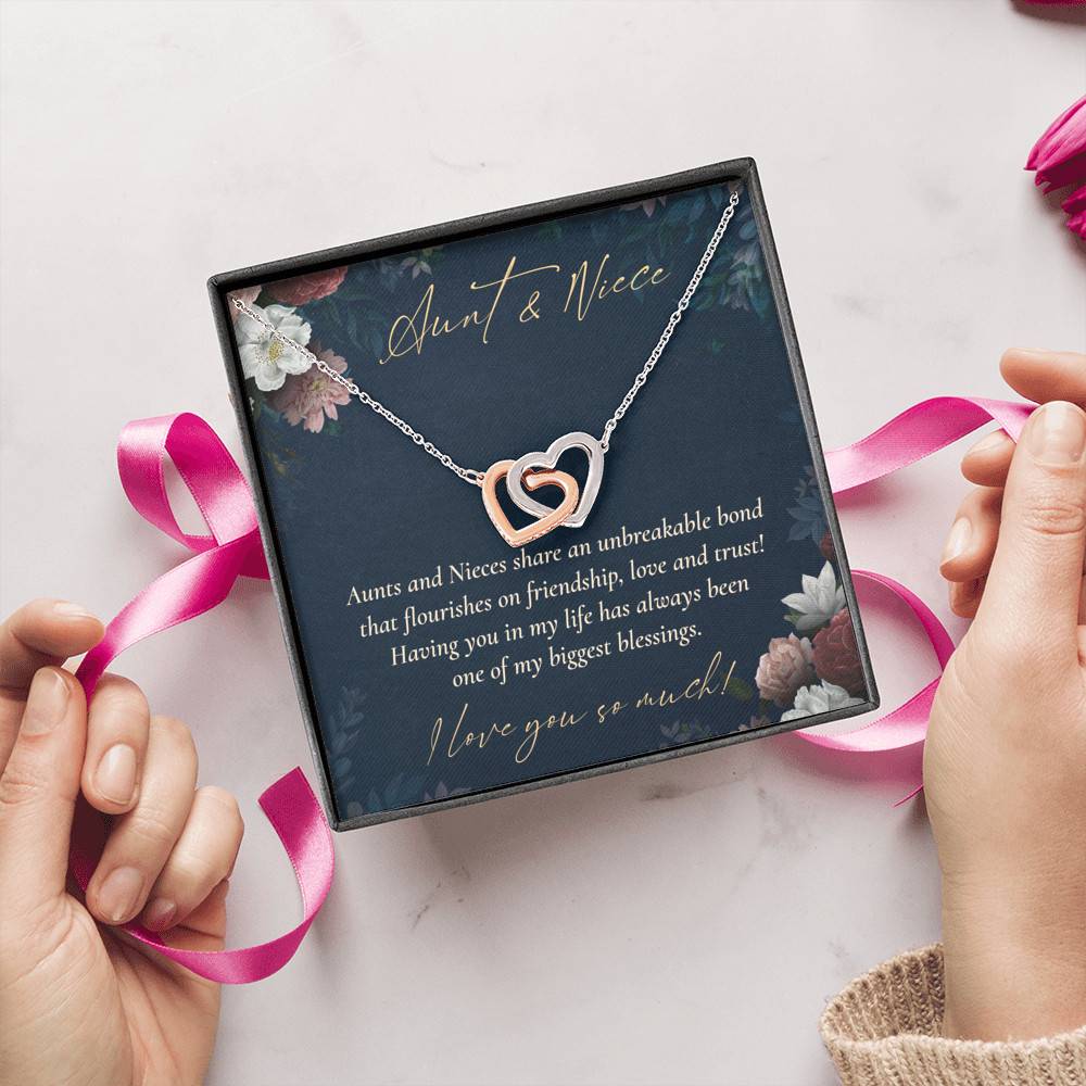 Aunts And Nieces Share An Unbreakable Bond That Flourishes On Friendship Interlocking Hearts Pendant Necklace